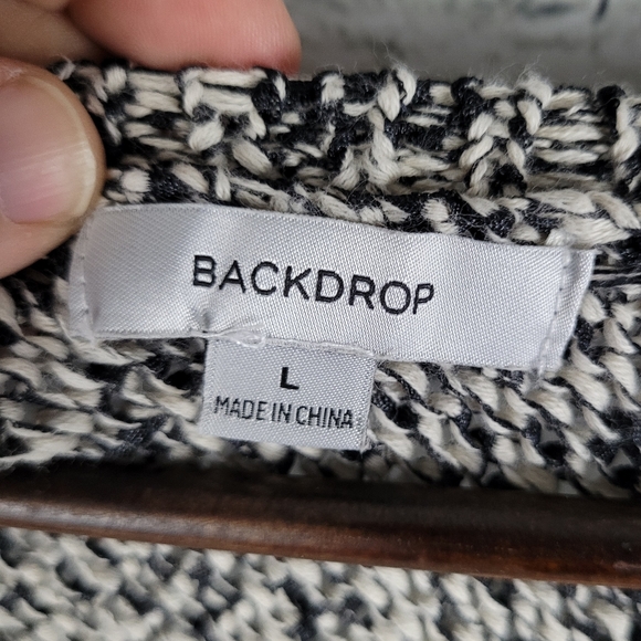 BACKDROP | knit poncho style pullover oversized boxy slouchy sweater - Picture 5 of 7